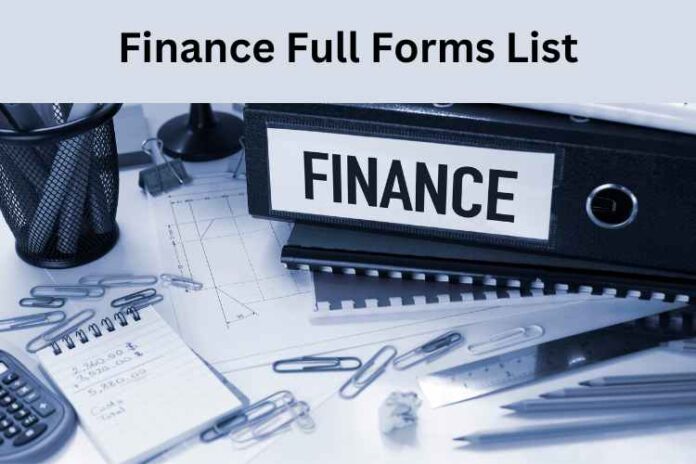 Finance Full Forms List
